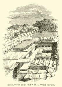 Hypocaust in the Roman Villa at Woodchester  af English School