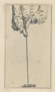 Illustration, der viser en person, der spiller kroket af English School