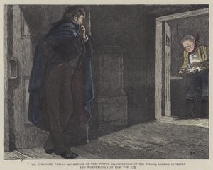 Illustration til Lille Dorrit (farvet gravering) af English School