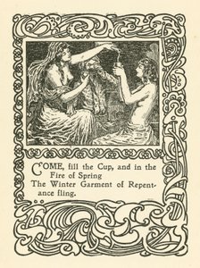 Illustration til Rubaiyat af Omar Khayyam (litho) af English School
