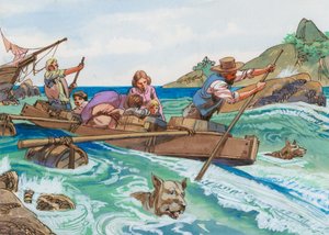 Illustration til den schweiziske familie Robinson af English School