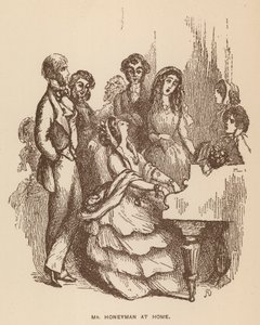 Illustration til The Newcomes af Thackeray (litografi) af English School