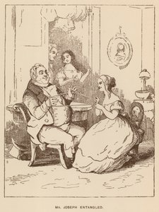 Illustration til Vanity Fair af Thackeray (litho) af English School