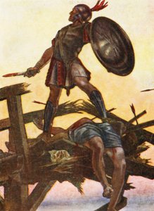 Illustration til fortællinger fra romersk historie (farvelitografi) af English School