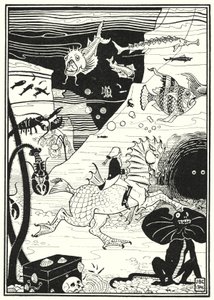 Illustration til baron Munchausens eventyr (gravering) af English School