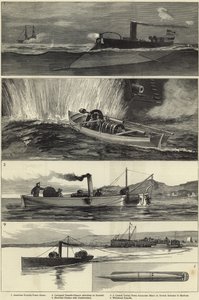 Illustrationer af torpedokrigsførelse af English School