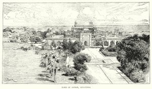 Indien: Akbars grav, Sikandra (gravering) af English School