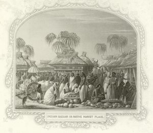 Indisk basar eller indfødt markedsplads af English School
