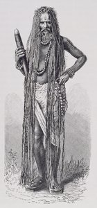 Indisk fakir, fra The History of Mankind, bind III, af prof. Friedrich Ratzel, 1898 af English School