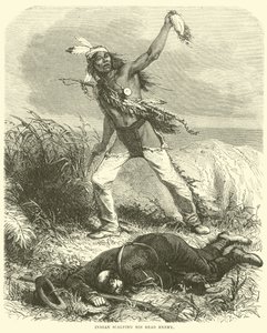 Indianer skalperer sin døde fjende af English School