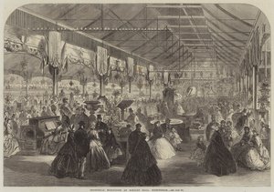 Industriel udstilling i Bingley Hall, Birmingham (gravering) af English School