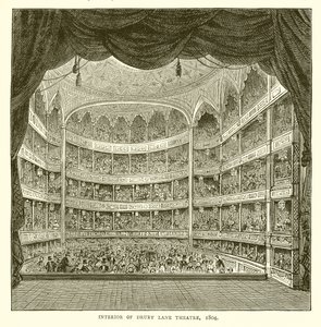 Interiør af Drury Lane Theatre, 1804 af English School
