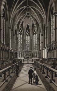 Interiør af Exeter College Chapel, Oxford (litho) af English School
