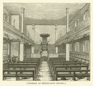 Interiør af Fetter-Lane-kapellet (gravering) af English School