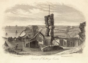 Interiør af Hastings Castle af English School