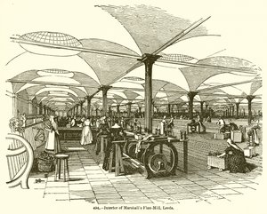 Interiør af Marshalls Flax-Mill, Leeds af English School