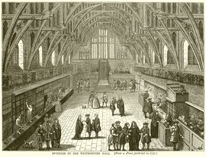 Interiør af Old Westminster Hall af English School