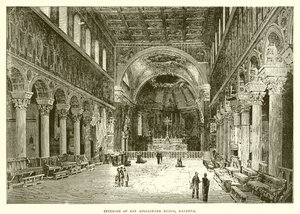 Interiør af San Apollinare Nuovo, Ravenna af English School