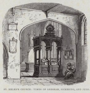 Interiør af St Helens Bishopsgate af English School