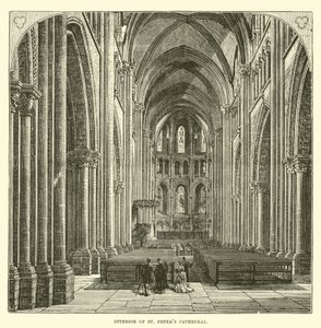 Interiør af St Peters Cathedral af English School