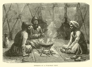 Interior of a Turkoman tent  af English School