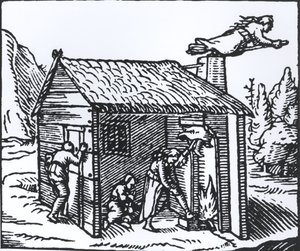 Interiør af et heksehus, 1579 af English School