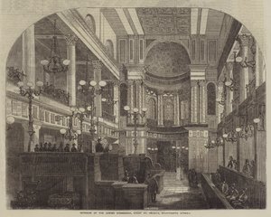 Interiør af den jødiske synagoge, Great St Helen