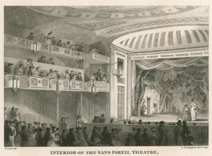 Innenansicht des Sans Pareil Theaters (Adelphi Theatre), London
