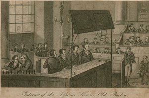 Interiør af Sessions House, Old Bailey af English School