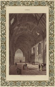 Indvendig visning af Guildhall (farvegravering) af English School