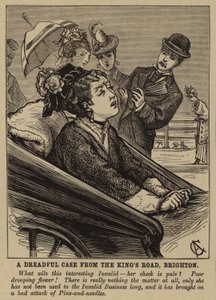 Invalid kvinde lider af et angreb af nåle og nåle i Brighton (gravering) af English School