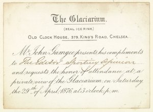 Invitation til Glaciarium i 1876. af English School