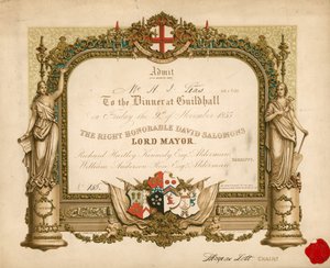 Invitation til en banket i Guildhall, London, den 9. november 1855 af English School