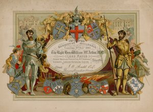 Invitation til en banket i Guildhall, London, den 9. november 1880 af English School