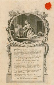 Invitation til at spise med den ærede jarl af Hertford den 4. maj 1775 af English School