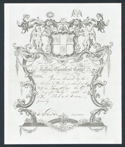 Invitation til Tallow Chandlers Company bal, London af English School