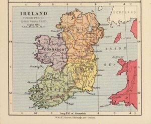 Irland, Tudor-perioden (farvelitografi) af English School