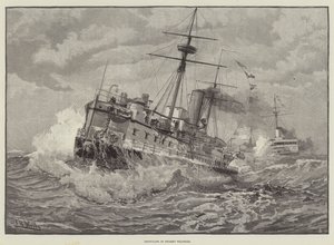 Ironclads i stormfuldt vejr (gravering) af English School