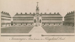 Isenkræmmere Almshouses i Kingsland Road af English School