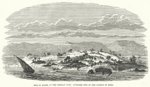 Isle of Kishm, i Den Persiske Golf, formodet sted for Edens Have (gravering) af English School