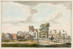 Islington, Canonbury Tower (wc på papir) af English School