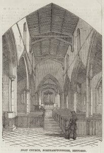 Islip Church, Northamptonshire, restaureret (gravering) af English School