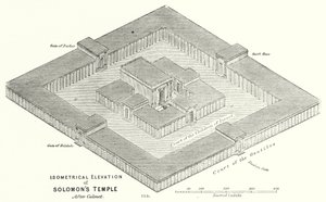 Isometrisk forhøjning af Salomons tempel, efter Calmet (gravering) af English School