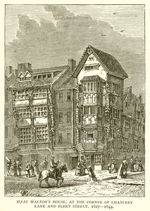 Izaac Waltons House, på hjørnet af Chancery Lane og Fleet Street, 1627--1644 af English School