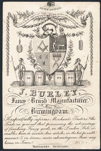 J Burley, Fancy Brush Manufacturer, handelskort af English School