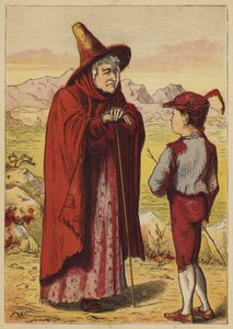 Jack And The Beanstalk (farvet gravering) af English School