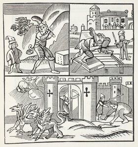 Jack and the Giants, illustration fra Chap-books of the Eighteenth Century af John Ashton, pub. 1882 af English School