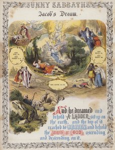 Jakobs drøm (farvet gravering) af English School
