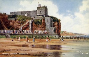 Jacobs Ladder, Sidmouth (farve litho) af English School