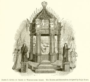 James I ligger i State Westminster Abbey af English School